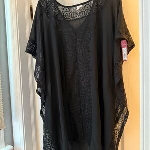 Merona Black Lace Swim Coverup Dress